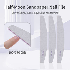 Zımpara 25 adet tırnak törpüsü özel Logo 100/180 tampon kavisli Zebra tırnak törpüsü çift taraflı zımpara panoları manikür aracı - Product Image 2