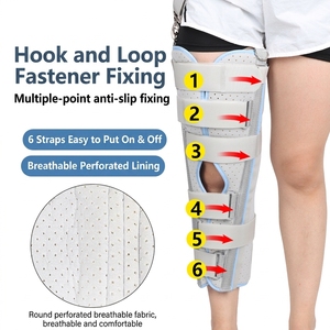 Inmovilizador de Rodilla Ajustable de Tres Paneles con 6 Correas, Soporte de Fijación Postoperatoria, Férula Ortopédica para Rodilla - Product Image 6