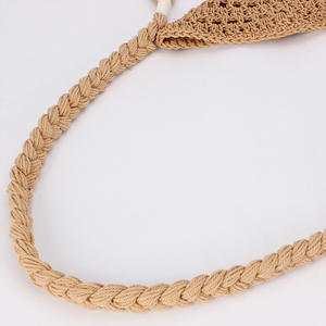 精致耐用的棉线编织 <span class=keywords><strong>V</strong></span> 口手工水晶装饰斜挎带女式马鞍包，适合海滩度假 - Product Image 2