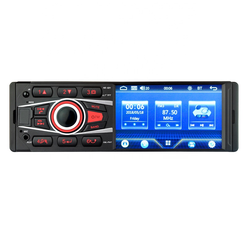Лидер продаж, 12 В, 4,1 дюйма, сенсорный экран 1 DIN, BT, музыкальный MP5-плеер высокой четкости для автомобиля