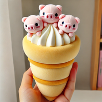 2024 nouveau personnalisé rose cochon en peluche crêpe jouet doux mignon Animal en peluche pour enfants rose cochon nourriture en peluche