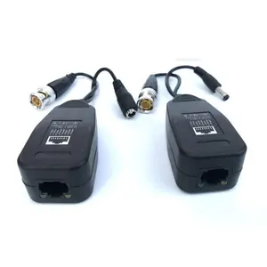 מצלמת מעקב במעגל סגור וידאו + אודיו בלון DC JACK UTC RJ45 BNC CAT5 COAX כבלים DVR צג