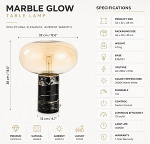 Lámpara de Mesa Ambiental Inalámbrica de Mármol Natural de Alta Calidad XY 4000, Lámpara LED Recargable Portátil para Hotel, Bar, Mesita de Noche - Product Image 3