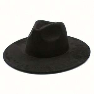 Sombrero Fedora de Fieltro de Lana de 9.5 CM de Ancho para Hombre y Mujer, Sombrero Jazz de Ala Ancha de Gamuza Barato al por Mayor - Product Image 3