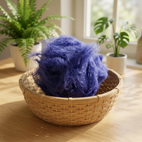 Fibre de polyester hydrophile creuse 6D*88MM pour la production de fils épais, substitut vert de la laine de mouton