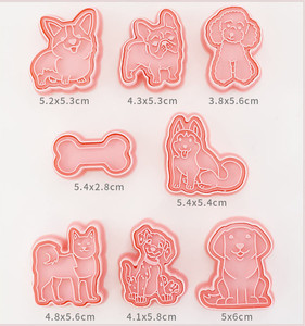 8 pièces en plastique <span class=keywords><strong>chien</strong></span> <span class=keywords><strong>emporte</strong></span>-pièces et tampons à piston ensemble 3D gaufrage <span class=keywords><strong>Biscuit</strong></span> moule presse <span class=keywords><strong>pour</strong></span> la cuisson Fondant <span class=keywords><strong>chien</strong></span> biscuits - Product Image 6