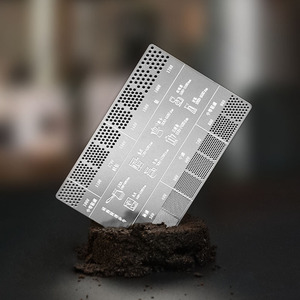 Carte de référence pour moulin à café, règle de comparaison de la finesse en acier inoxydable pour filtre à expresso, outils de préparation du café filtre - Product Image 1