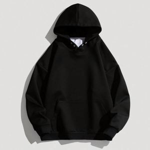 H5401 Wholesales Custom No String Button 400 GSM Polyester Hoodies <b>Drop</b> Shoulder Oversized Men's Hoodies - Product Image 4