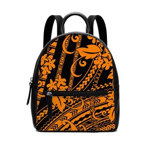 <span class=keywords><strong>Zaino</strong></span> da Viaggio Impermeabile in Stile Hawaiano con Stampa Floreale Personalizzata, Borsa Scolastica in <span class=keywords><strong>Pelle</strong></span> PU, Zaini Tribali Polinesiani per Donne - Product Image 4
