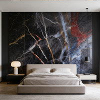 Lámina de PVC con Recubrimiento UV, Impermeable, Resistente al Fuego, con Acabado Brillante, Diseño Floral Moderno, para Decoración del Hogar