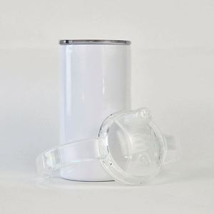 Vaso de acero inoxidable blanco de 12 oz para bebés, con dos tapas, para sublimación, al por mayor, desde almacén de EE. UU. - Product Image 2