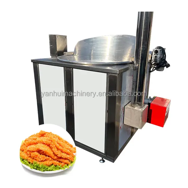 ग्रिडले फ्राई चिकन आलू फ्रायर चिकन आलू फ्रायर के लिए गहरी बैच राउंड मोकिंग कुकिंग मशीन
