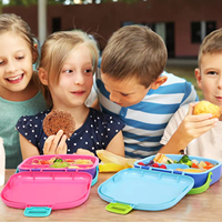 Ensemble de boîtes à lunch pour enfants, PP sans BPA, étanche, boîte à lunch bento de 1,3 L avec cuillère et fourchette, logo personnalisé