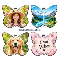 Clip de pare-soleil de voiture vierge pour sublimation, double couche, personnalisable avec photo commémorative papillon, pour une conduite sûre