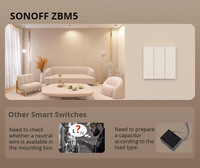 Interrupteur mural intelligent Zigbee SONOFF ZBM5 80 Type, prend en charge le mode relais sans neutre et avec neutre, compatible Home Assistant