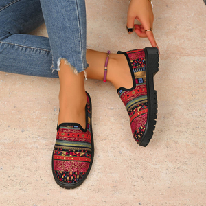 Femmes coloré toile <span class=keywords><strong>Espadrille</strong></span> sandales respirant printemps automne sandales plates bohème motif Animal bout ouvert plage appartements - Product Image 4