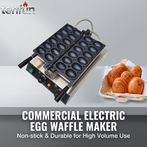 Macchina Elettrica Commerciale per Waffle a Forma di Uovo, 10 Scomparti Antiaderenti, per Negozi di Tè al Latte e Snack - Product Image 1