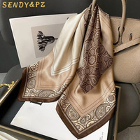 Écharpe Automne-Hiver 65*65cm 100% Soie de Mûrier pour Femme, Foulard Carré en Soie Imprimé Floral Polyvalent de Haute Qualité