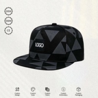 Casquette Trucker Snapback Personnalisée à Motif Géométrique, Visière Plate, 5 Panneaux, avec Patch Brodé pour Hommes et Femmes, Vente en Gros OEM