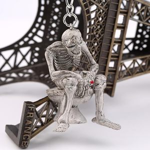 Skeleton Skull Keychain Hộp Sọ Sáng Tạo Trên Nhà Vệ Sinh Punk Dây Móc Khóa Cho Nam Giới Mới Lạ Key Chủ Cho Ví Hoặc Túi - Product Image 2