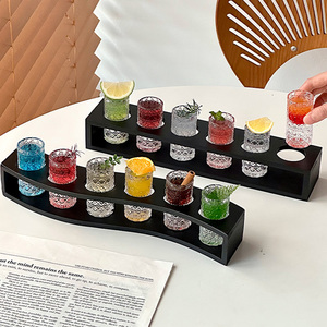 Ensemble de 6 verres à shot en bois gravés personnalisés avec logo de luxe, verres à shot fantaisie pour alcool et <span class=keywords><strong>tequila</strong></span> - Product Image 4