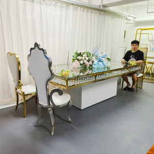 Wedding Supplies <strong>Semi</strong> <strong>Circle</strong> Gold <strong>Table</strong> for Wedding Stage Decoration Wedding <strong>Tables</strong> for Bride - Product Image 4