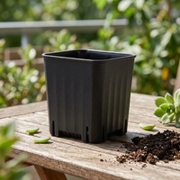 Pot Bunga Plastik Mini Persegi Grosir 5*8cm Finishing Matte Desain Minimalis untuk Berkebun di Rumah Pot Berdiri Indoor/Outdoor