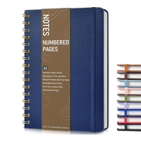 Agenda/Journal/Planificateur en cuir A5, couverture rigide, reliure spirale, 150 pages, logo personnalisé, pour l'école, le bureau, les affaires, cadeau.