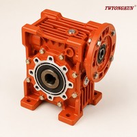 NMRV040 Rasio Gearbox Roda Gigi Cacing 50:1, Poros Keluaran 18mm, RV40 NMRV-040 Metal Gearheads Worm Gear Reducer untuk Motor Stepper Nema34