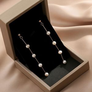 Collar de joyería de perlas nupcial elegante coreano, a la moda de borla pendientes largos, Gargantilla de perlas delicadas para <span class=keywords><strong>mi</strong></span> <span class=keywords><strong>hija</strong></span> - Product Image 4