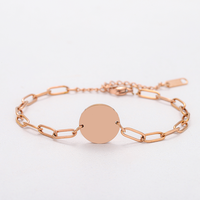 Bracelet chaîne à maillons ronds en acier inoxydable Ywyougang, personnalisable par gravure, multicolore pour femmes, à porter au quotidien et en cadeau