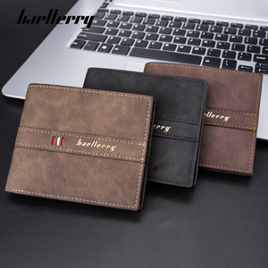 กระเป๋าสตางค์ผู้ชายแบบสั้น Baellerry ขนาด 7 นิ้วอเนกประสงค์สำหรับใช้ในชีวิตประจำวัน สีน้ำตาลล้วน ดีไซน์ลายเย็บด้าย - Product Image 4