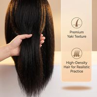 Tête d'entraînement en cheveux humains naturels Remy brésiliens pour la pratique de la coupe, du tressage et de la teinture