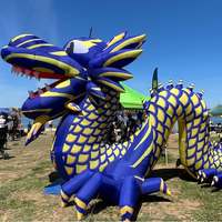 BOYI Dragon bleu gonflable personnalisé imprimé UV Chine Dragon gonflables à vendre