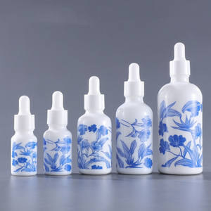 Venta caliente 50ml Blanco Plata Oro Tapa Espesar Hombro Botellas de suero de vidrio para cuentagotas de aceite esencial cosmético - Product Image 4