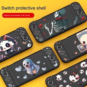 스위치 할로윈 해골 NSOLED 실리콘 보호 쉘 소프트 핸들 게임 게임용 하드 TPU 콘솔 쉘 용 닌텐도 - Product Image 2