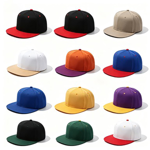 Wholesale Custom 6-Panel 100% Cotton Snapback <b>Hat</b> Blank <b>Flat</b> Brim Unisex Hip Hop Adjustable 3D Embroidery Image Snapback Cap - Product Image 1