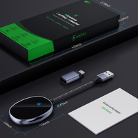Adaptador Inalámbrico Carplay Fuallwin 2024, Dongle Android Auto, WiFi de Doble Banda 5GHz, Conexión Automática, Sin Retraso, Mapas en Línea, Control por Voz