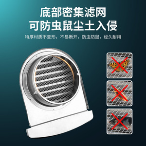 Tapa de Ventilación en Forma de U de Acero Inoxidable de 100 mm y 150 mm, Resistente a Altas Temperaturas, a Prueba de Roedores y a la Intemperie, Salida de Humos - Product Image 3