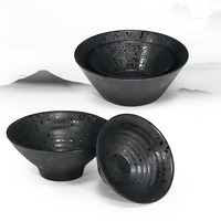 Restaurant japonais de style givré bols à soupe miso en plastique réutilisables petit bol de service noir en mélamine