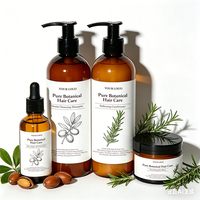 Kit de croissance capillaire botanique personnalisé à marque distributeur : Shampoing et après-shampoing à l'argan et au romarin, traitement nourrissant du cuir chevelu, formule nourrissante, fournisseur exportateur