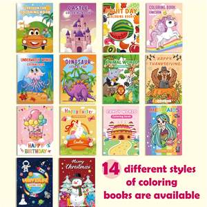 Libro di disegno di cartone animato personalizzabile per bambini Set di libro <span class=keywords><strong>da</strong></span> colorare festa di dinosauro di compleanno fatto di carta - Product Image 2