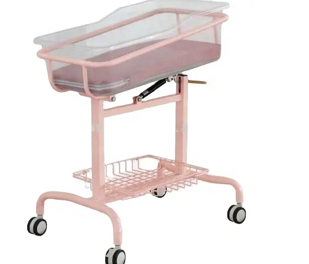 Factory Infant Hospital Crib Metal Babies Kids Children Bed with Casters Baby Hospital Bed