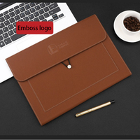 Double poche Business School File Document Paperwork Holder A4 PU Leather Enveloppes Letter Stationery Packing