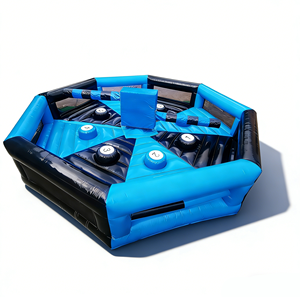 EASYFUN Parc d'attractions Jeu sportif Meltdown pour 6 personnes Jeu gonflable en PVC Jeu de trampoline extérieur Wipeout Boîte de commande - Product Image 1