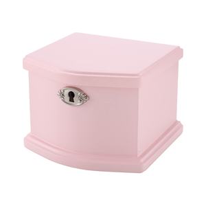 Nouvelle boîte à musique de luxe rose sur mesure avec serrure pour collection de bijoux (colliers, boucles d'oreilles, bracelets, bagues) pour femmes et filles - Product Image 1