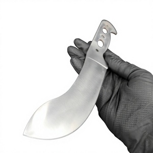 Hoja de cuchillo de acero inoxidable DIY con punta curva y espiga completa para desollar y cortar carne - Product Image 3