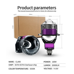 Chenlang CL-A90 de 3 Pulgadas, 160W, 20000LM, Lente de Proyector Láser Doble Bi-LED 6500K, Luz Alta y Baja, Faro Delantero LED Automático para Auto y Motocicleta - Product Image 3
