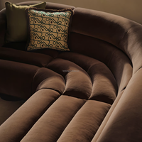 FERLY L-förmiges Ecksofa aus Samtstoff, modernes großes Kombinationssofa, anpassbares modulares Sofa für Villa und Wohnmöbel