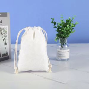 Factory Price Eco-Friendly Muslin Canvas Linen <b>Drawstring</b> <b>Bag</b> Plain Natural Color Custom Cotton <b>Drawstring</b> <b>Bags</b> With Logo - Product Image 2